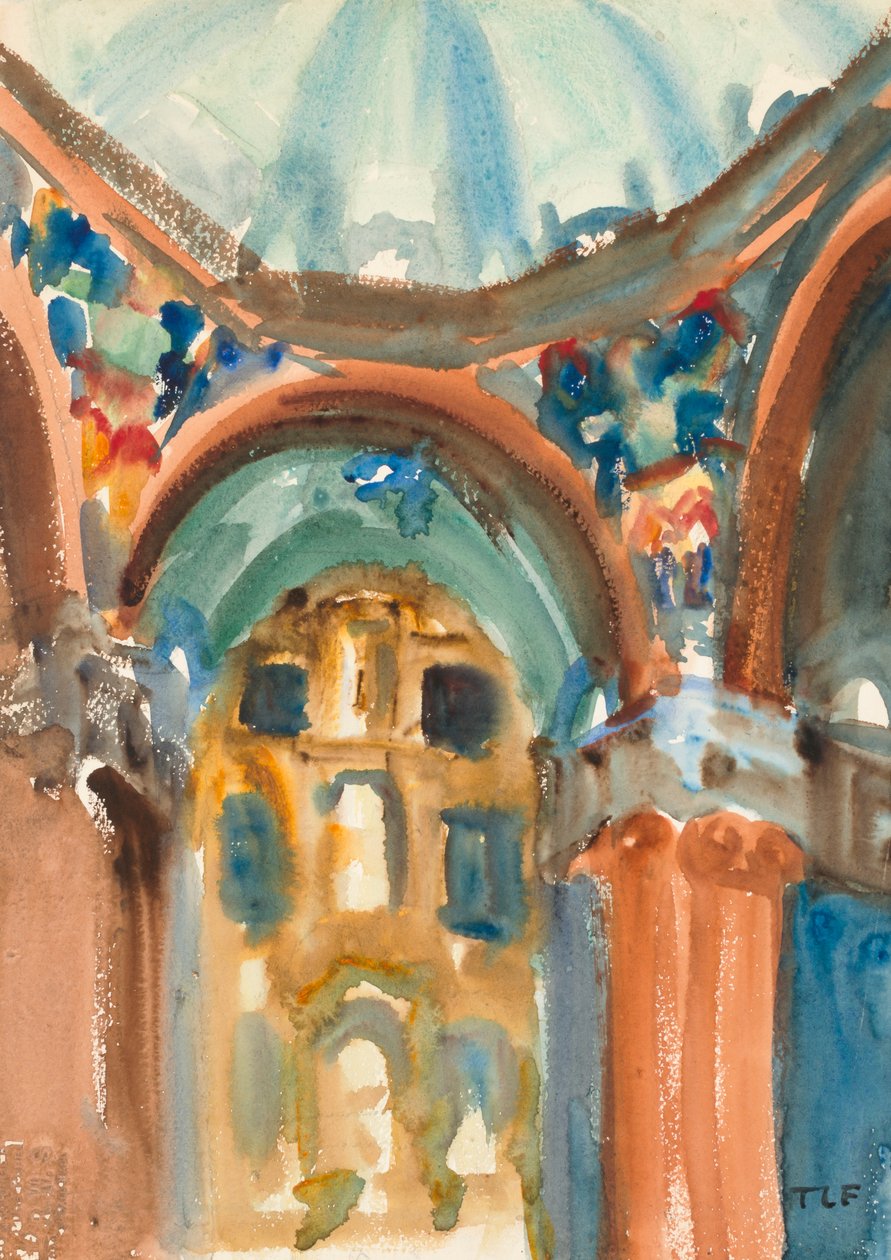Kirkens interiør, ca. 1930-tallet av Thomas La Farge