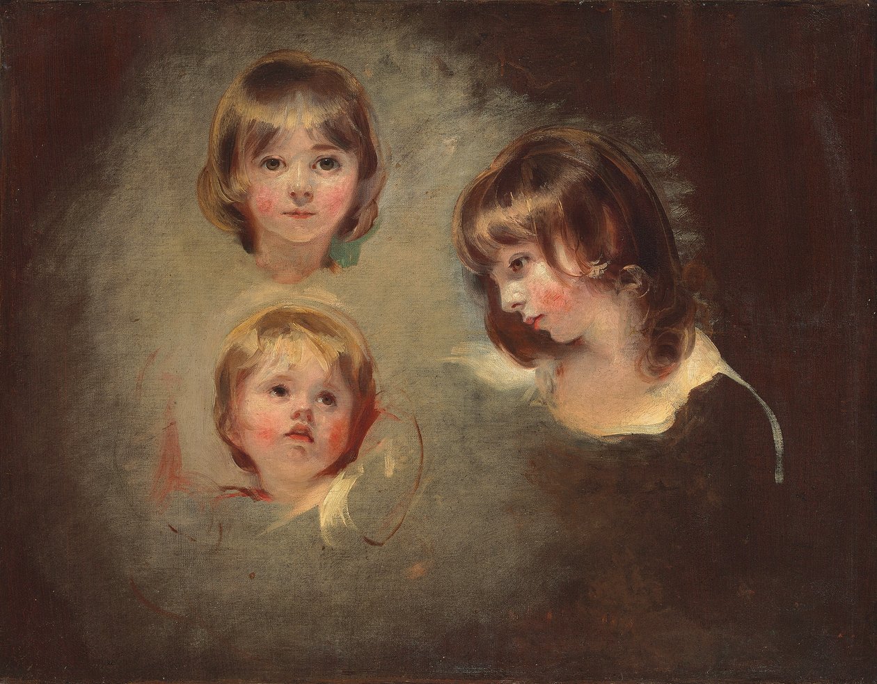 Hovedstudier av Emilia Mary, Juliana og Maria Boucherett (olje på lerret) av Thomas Lawrence