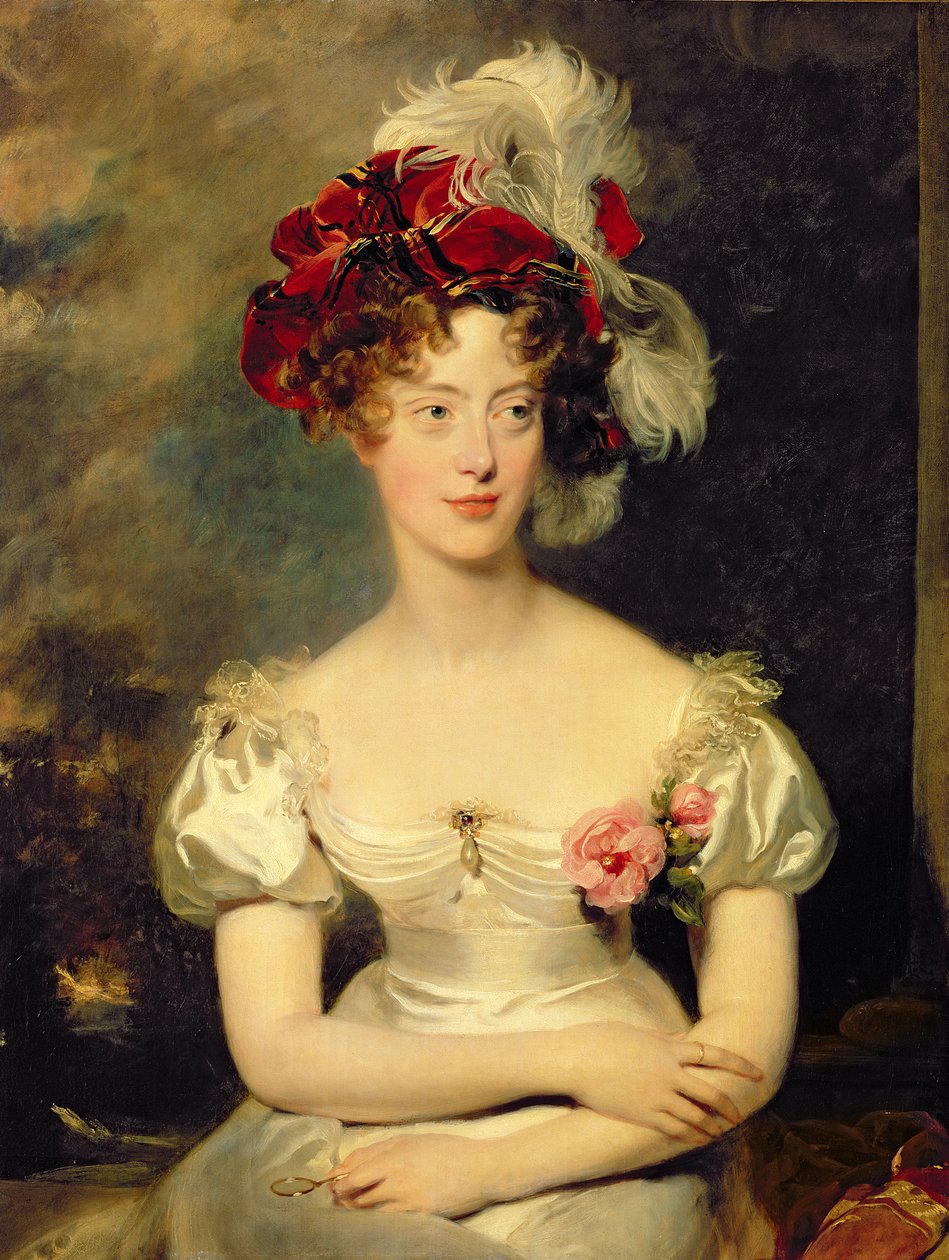Marie-Caroline de Bourbon (1798-1870) hertuginne av Berry, ca. 1825 (olje på lerret) av Thomas Lawrence