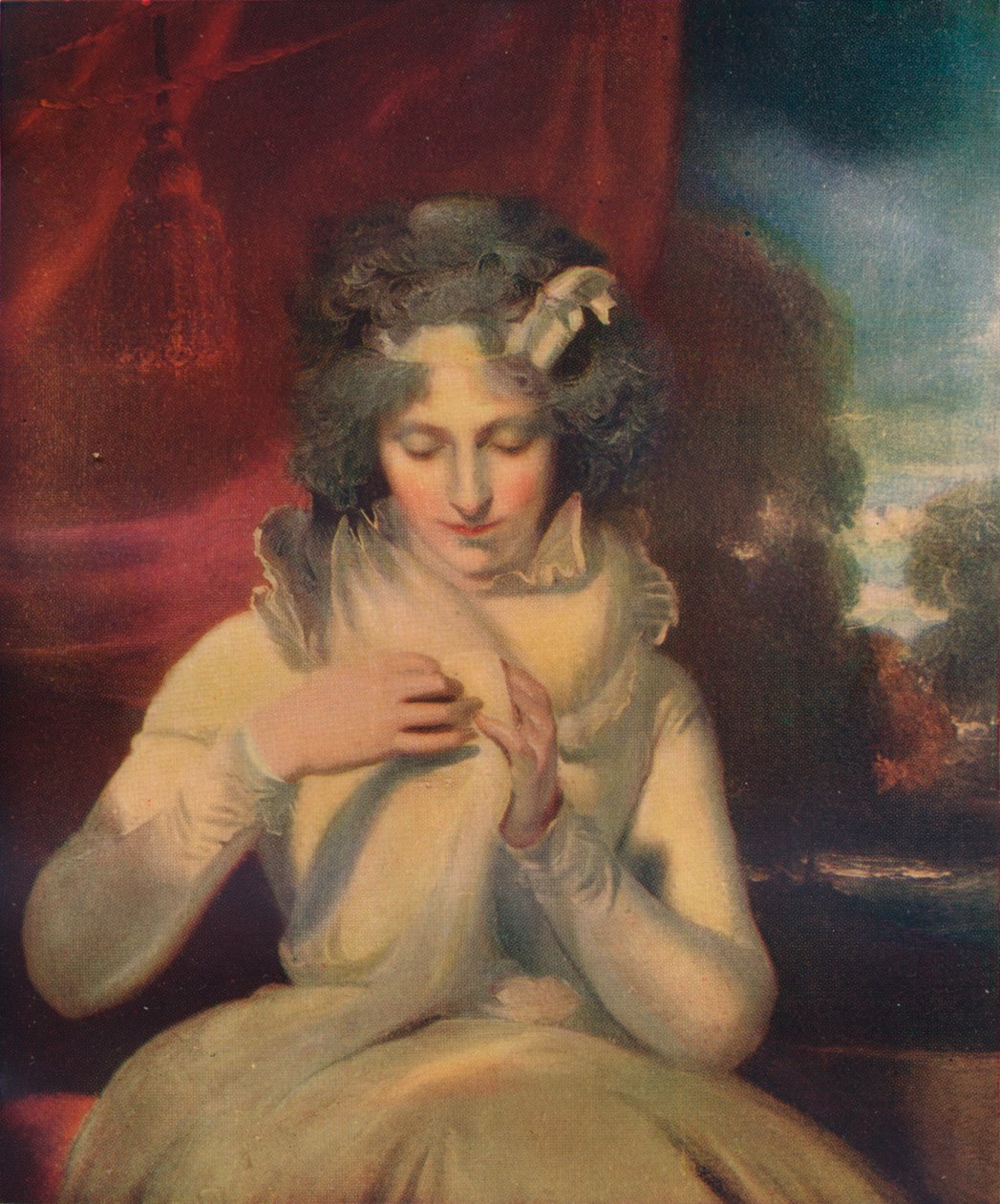 Frøken Georgina Lennox, etterpå grevinne Bathurst, 1765-1842, c1800 av Thomas Lawrence