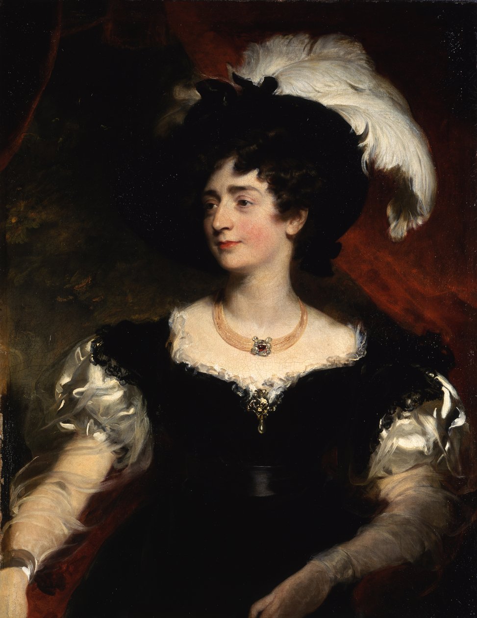 Portrett av Charlotte Florentia, kone til Hugh, 3. hertug av Northumberlandm 1828-29 (olje på lerret) av Thomas Lawrence