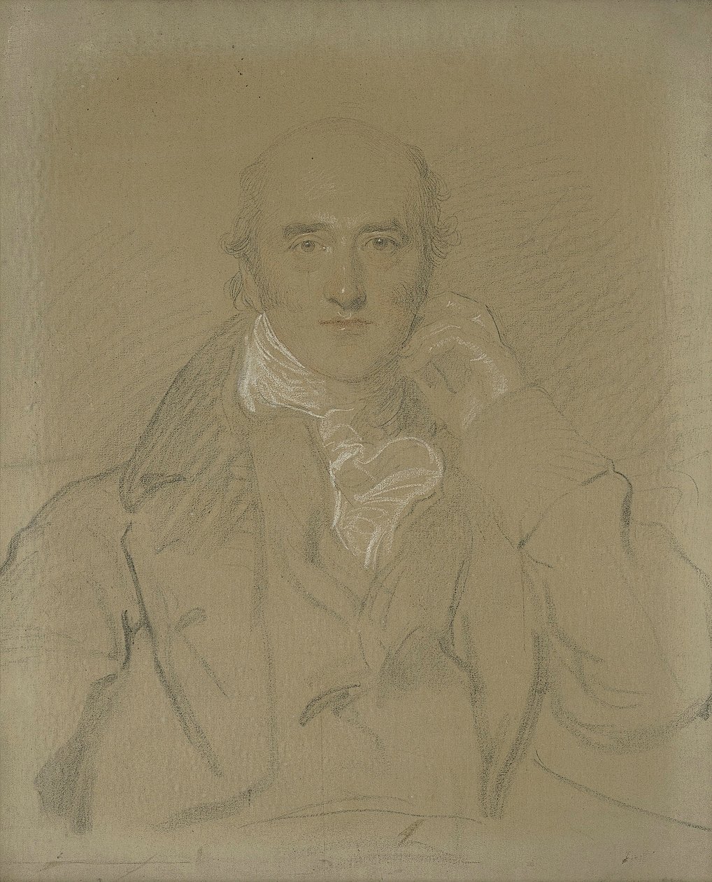 Portrett av George Canning, M.P. (1770-1827), halvlang, sittende (blyant, svart, hvit og rødt kritt på lerret) av Thomas Lawrence