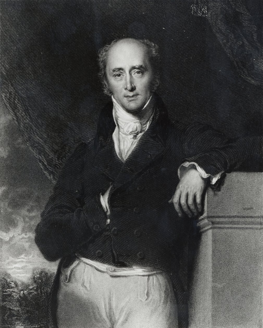 Portrett av den høyre ærede Charles Grey, Earl Grey (1764-1845) gravert av J. Cochran av Thomas Lawrence