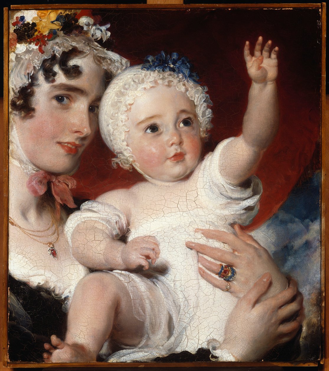 Priscilla, Lady Burghesh, holder sin sønn, Hon. George Fane, 1820 av Thomas Lawrence