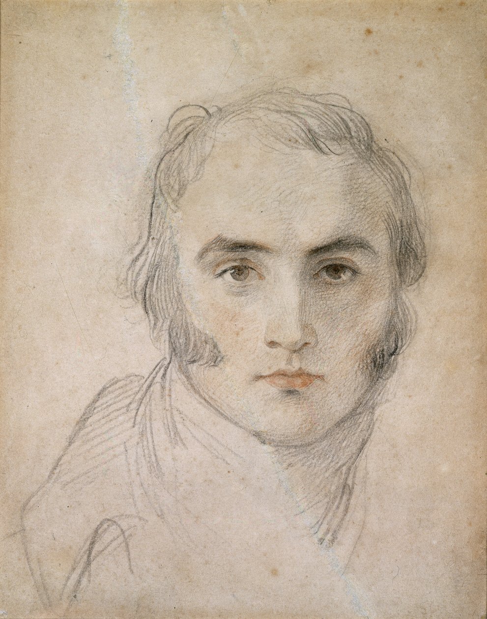 Selvportrett, 1700-tallet (kritt og wc på papir) av Thomas Lawrence