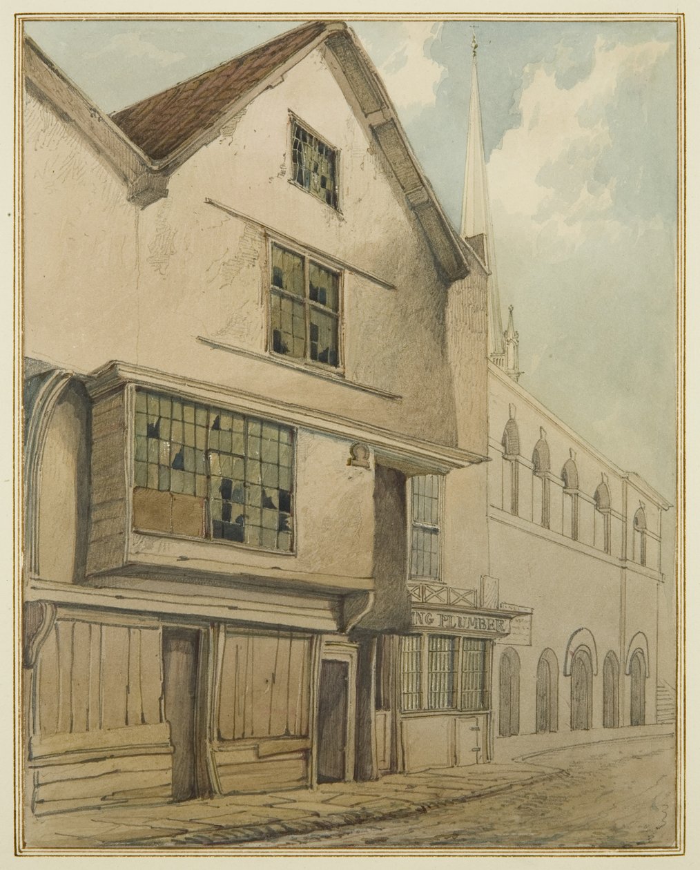 46 Baldwin Street (akvarell på papir) av Thomas Leeson the Elder Rowbotham