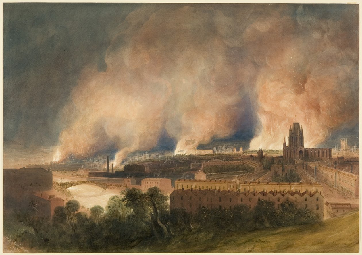 Bristol sett fra Pile Hill, natt til 30. oktober av Thomas Leeson the Elder Rowbotham