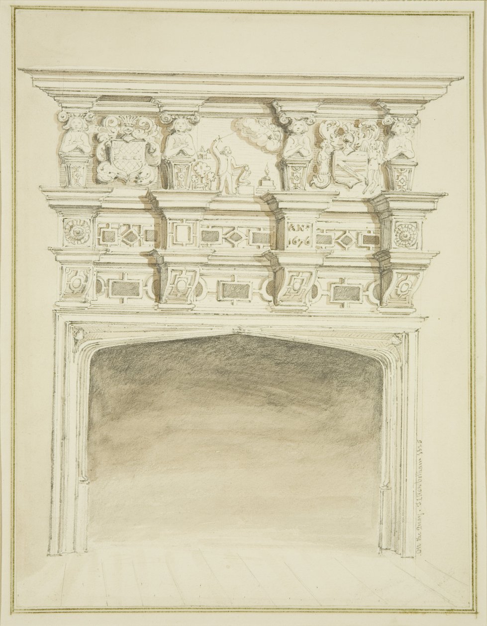 Skorstein ved 49 Broad Quay (akvarell på papir) av Thomas Leeson the Elder Rowbotham