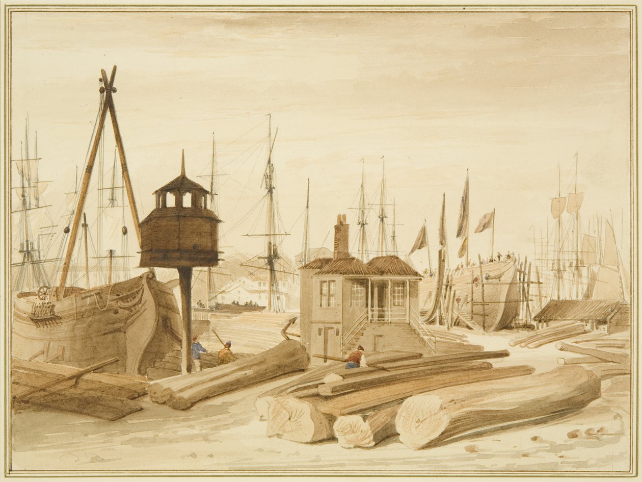 Eastern Wapping Dock, med lanseringen av barken 