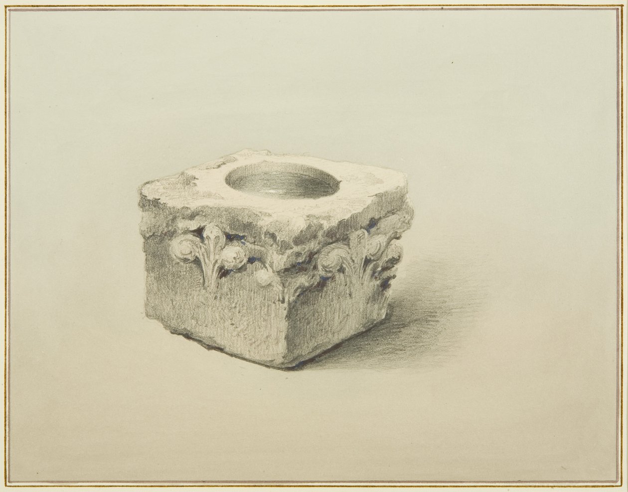 Font funnet under 'Three Sugar Loaves', Back Street (blyant og akvarell på papir) av Thomas Leeson the Elder Rowbotham