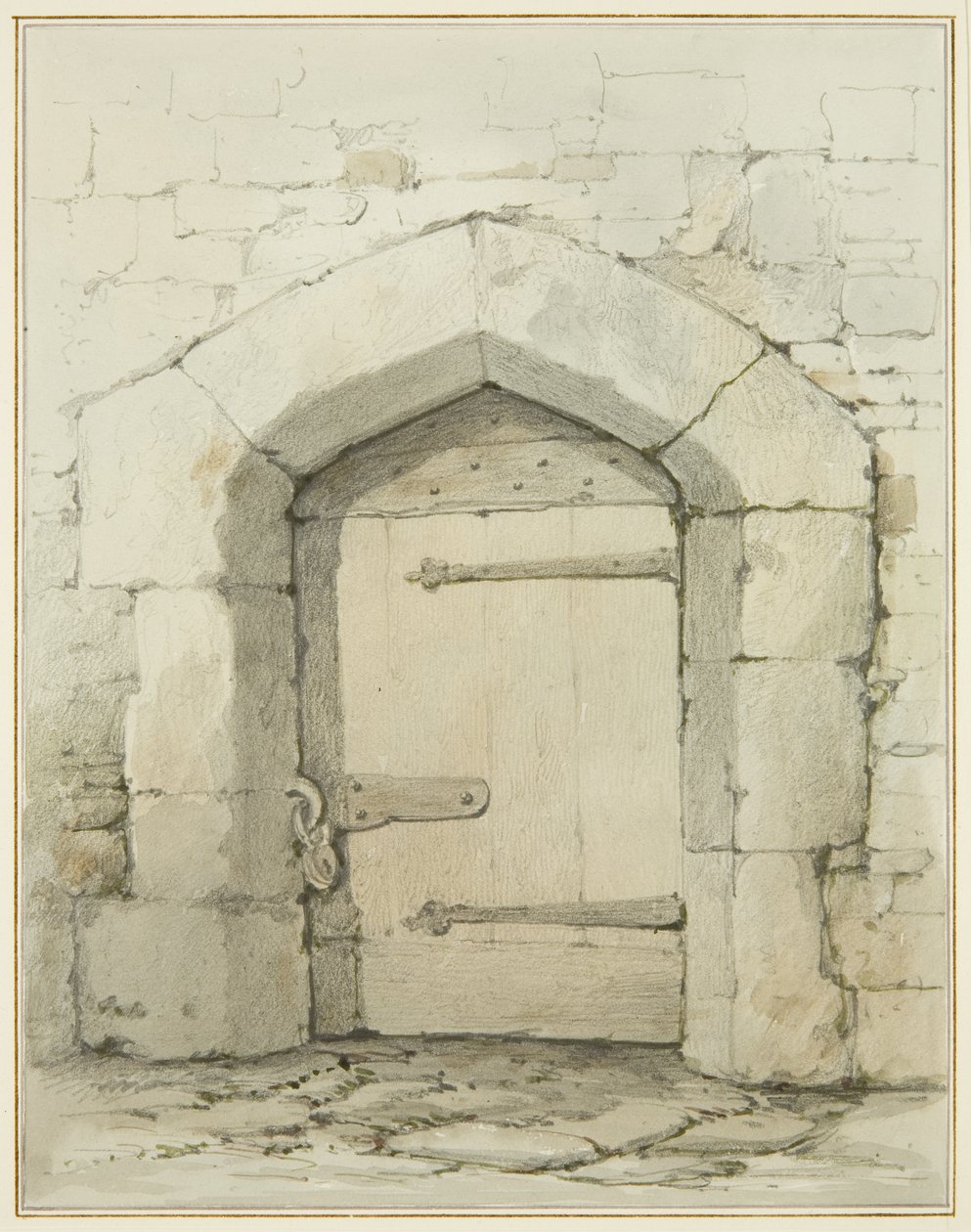Old Arch and Doorway i Tower Lane overfor Vestry of St John