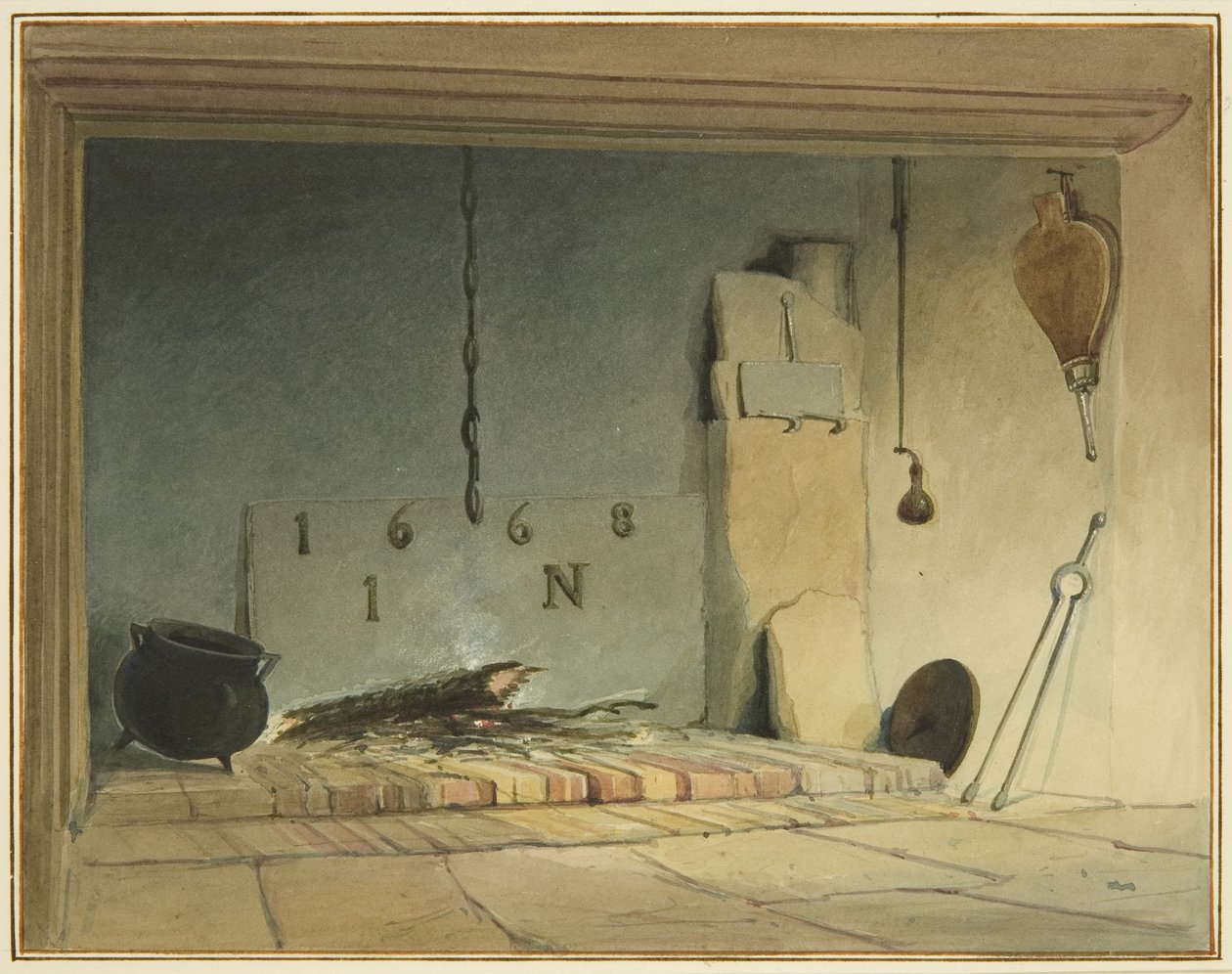 Gammel peis i Farmhouse (del av Barr