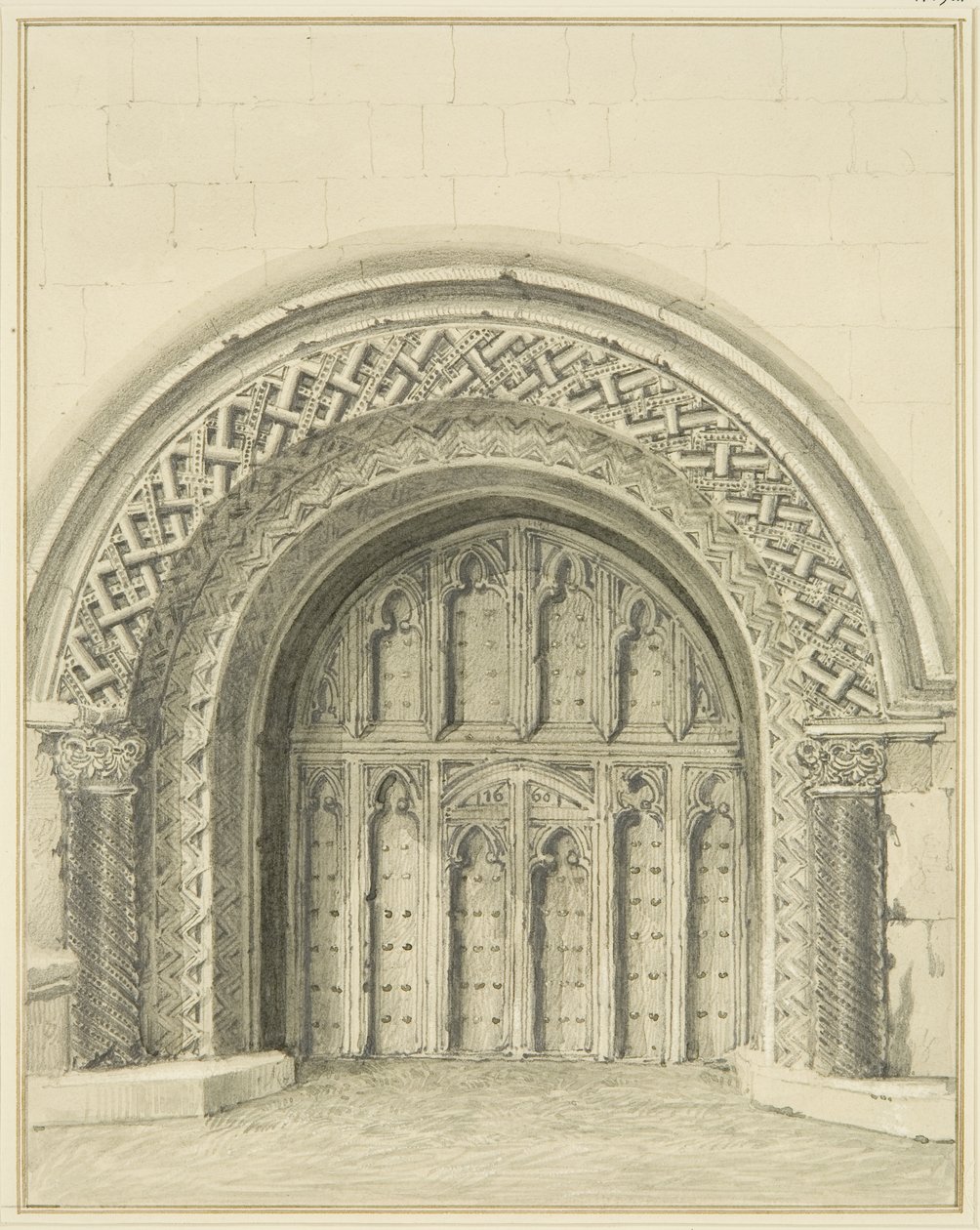 Mindre buet gateway ved siden av Deanery of Bristol Cathedral (blyant og akvarell på papir) av Thomas Leeson the Elder Rowbotham