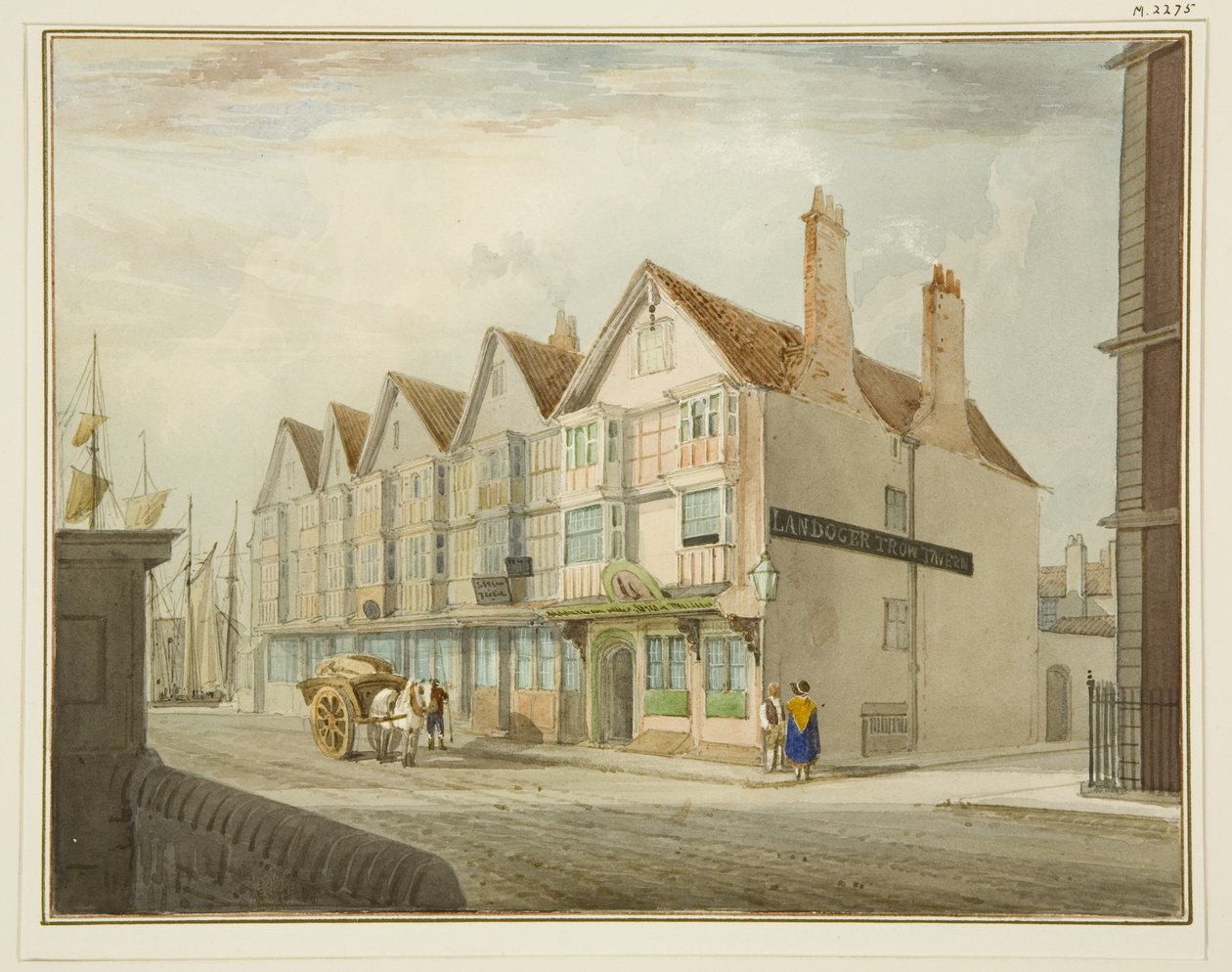 Sørsiden av King Street med Llandoger Trow av Thomas Leeson the Elder Rowbotham