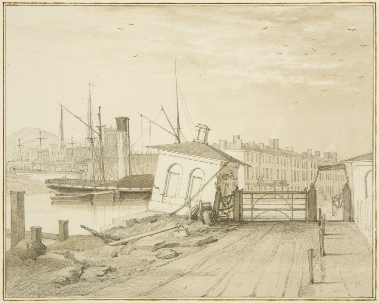 Innsynkning av Toll House, på Prince Street Bridge, 1828 av Thomas Leeson the Elder Rowbotham