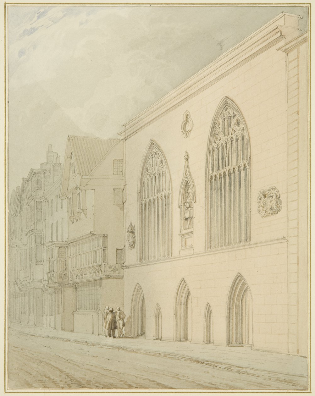The Guildhall (akvarell på papir) av Thomas Leeson the Elder Rowbotham