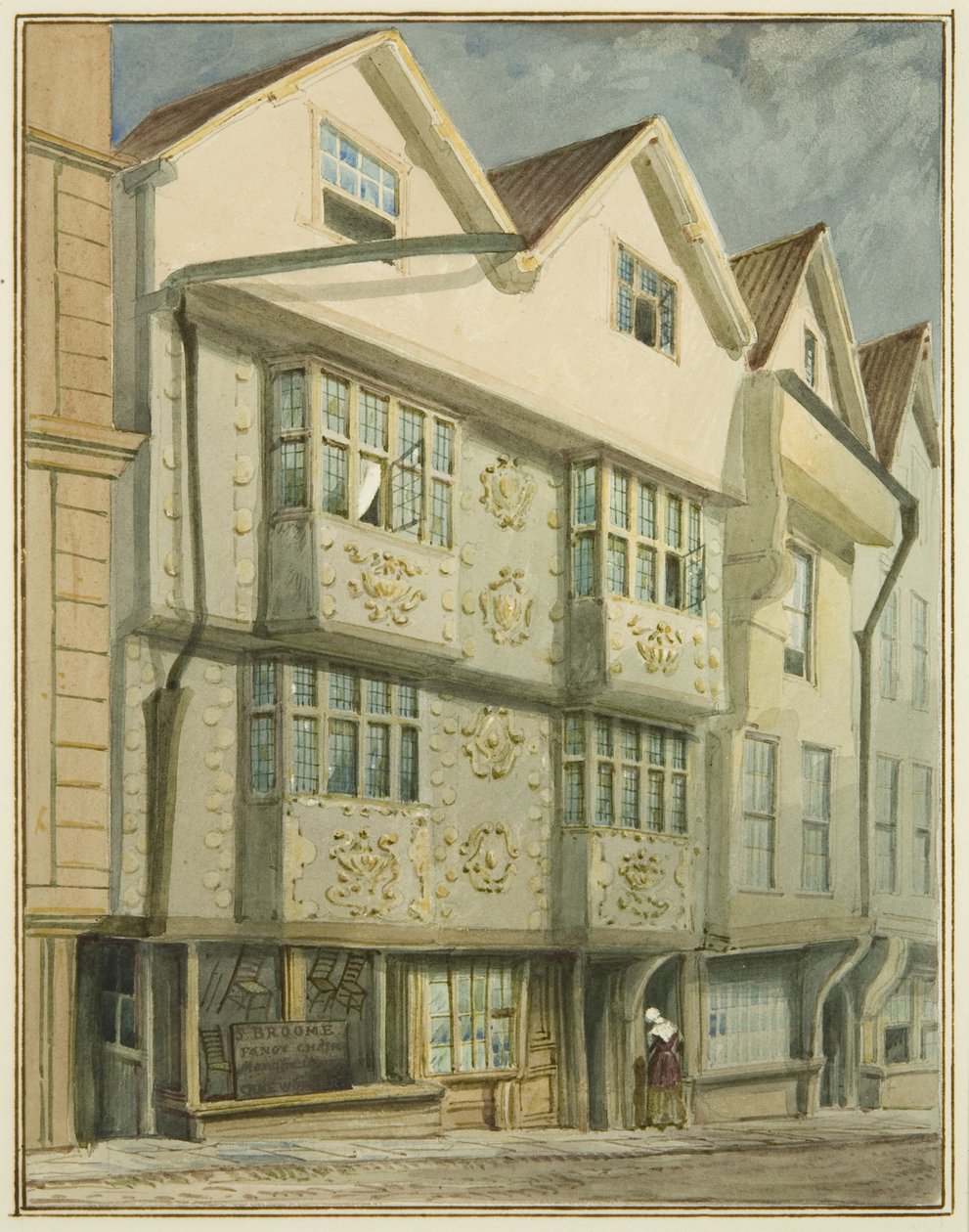 Nordsiden av Baldwin Street (akvarell på papir) av Thomas Leeson the Elder Rowbotham