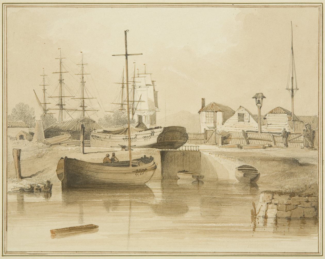 Toms's Dock (Tombs'), Canon's Marsh av Thomas Leeson the Elder Rowbotham