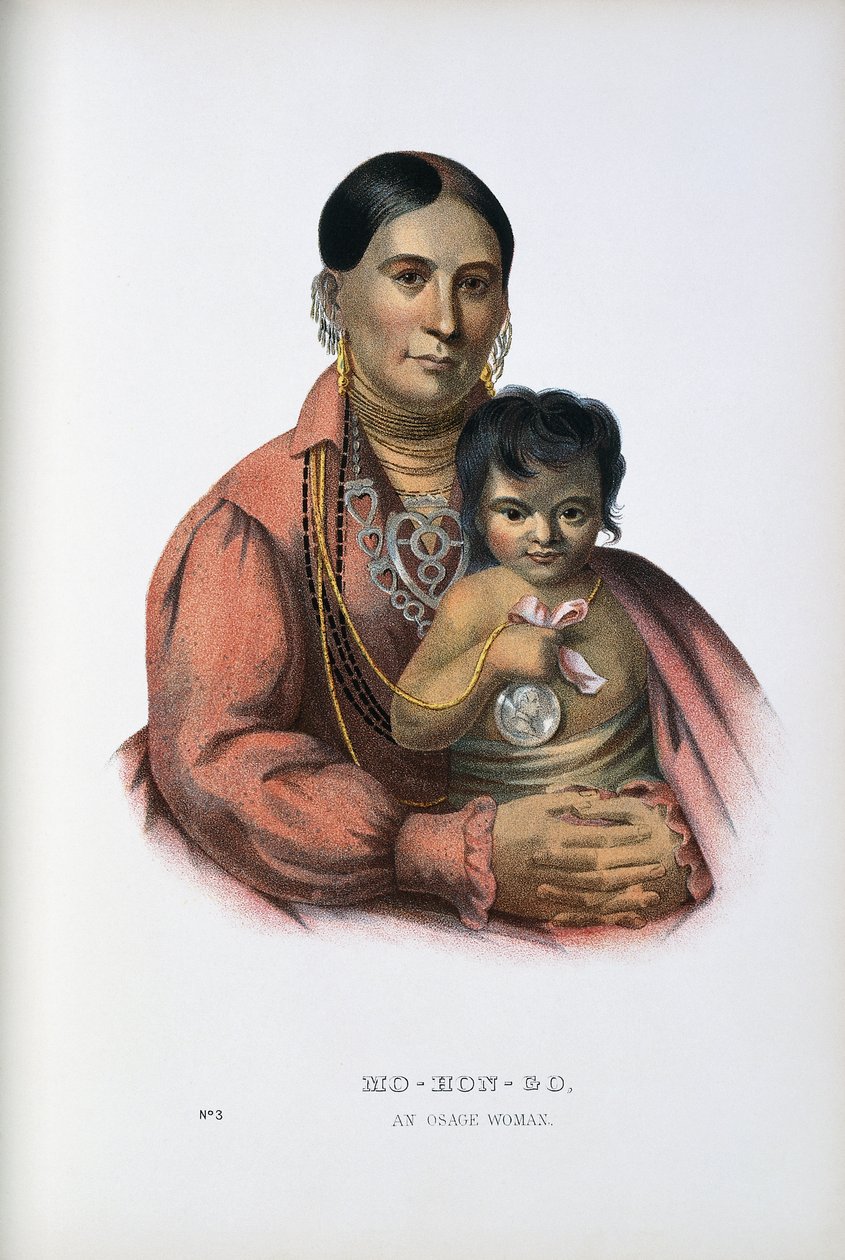 Do-Hon-Go, en Osage-kvinne av Thomas Loraine (after) McKenney