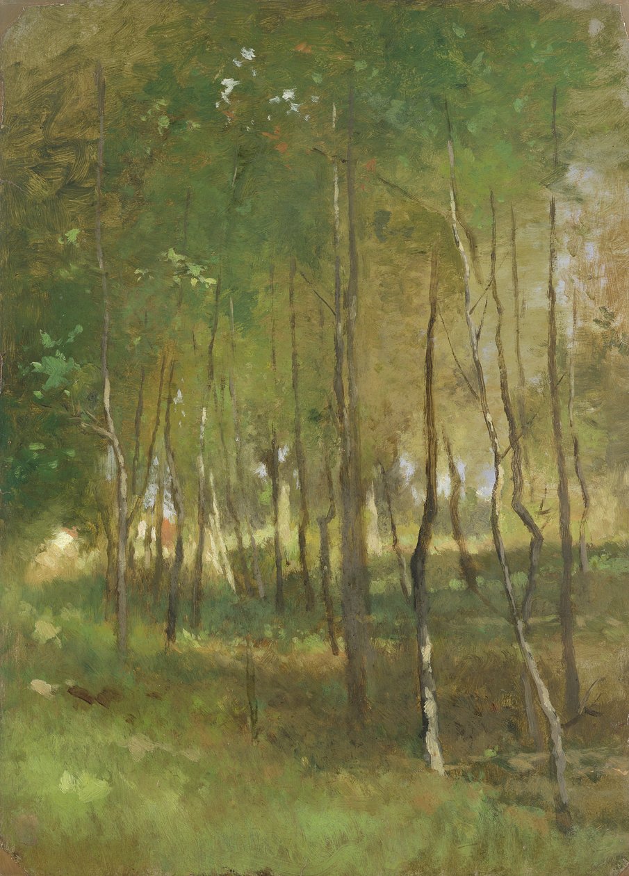 Tre (olje på papir lagt ned på lerret) av Thomas Ludwig Herbst