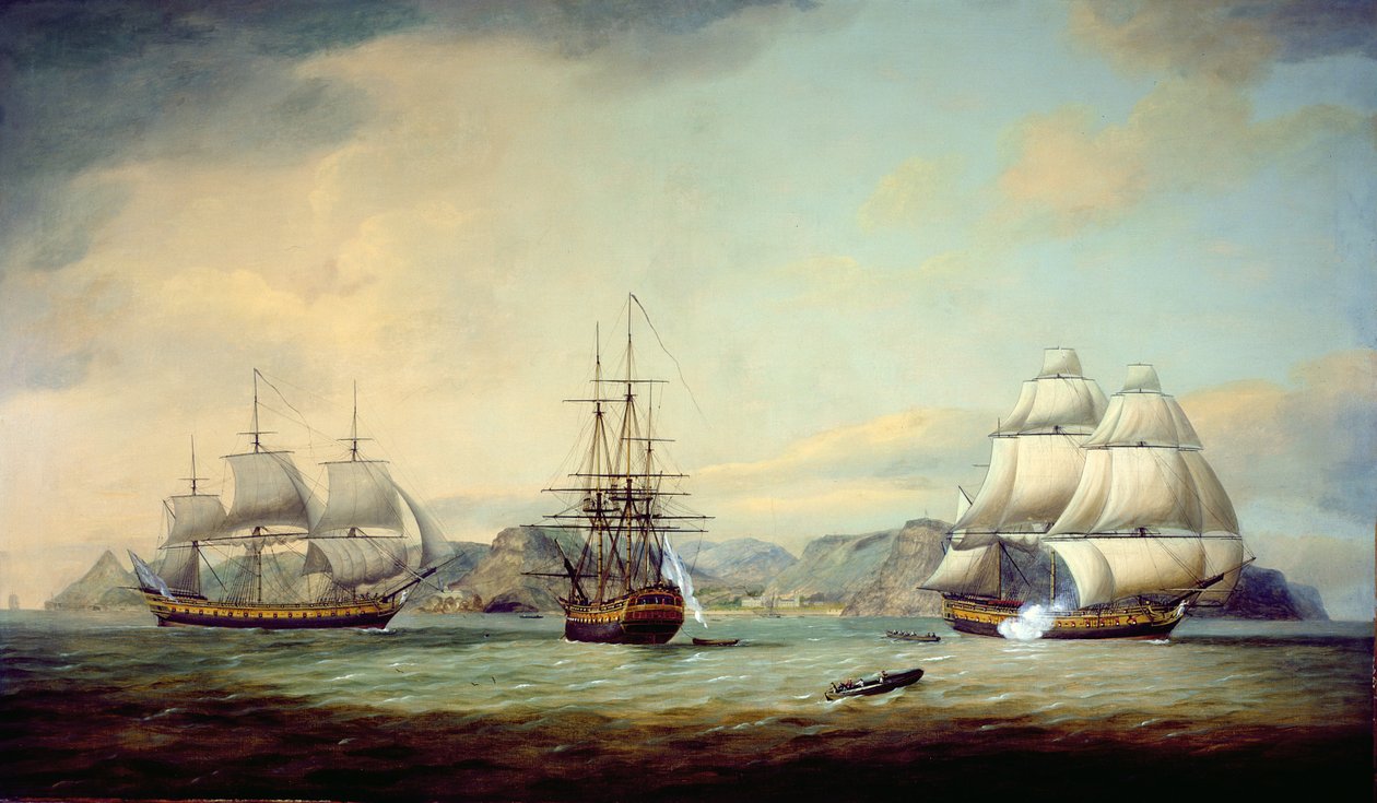 East Indiaman Ceres utenfor St Helena, 1788 av Thomas Luny