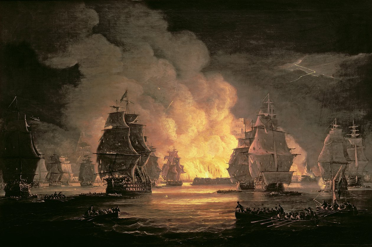 Slaget ved Alger, 27. august 1816, ca. 1825 (olje på lerret) av Thomas Luny