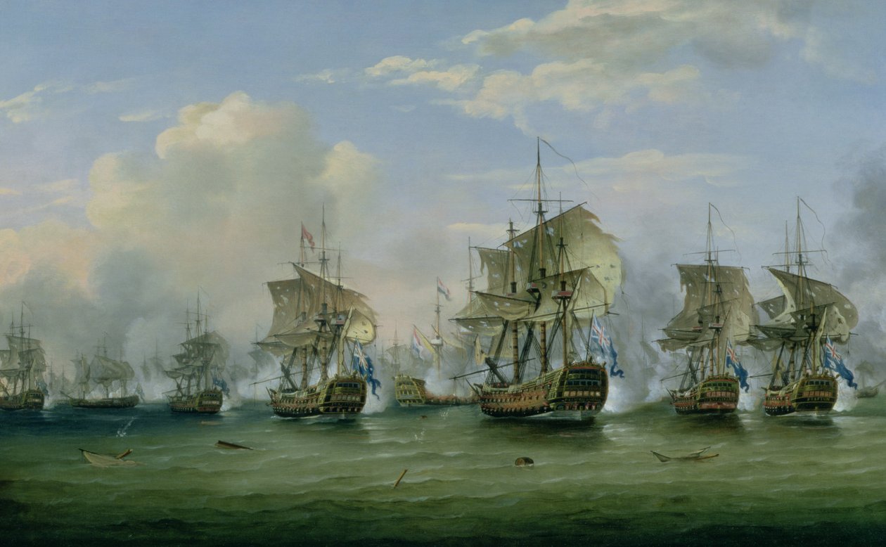 Slaget ved Dogger Bank, 1781 av Thomas Luny