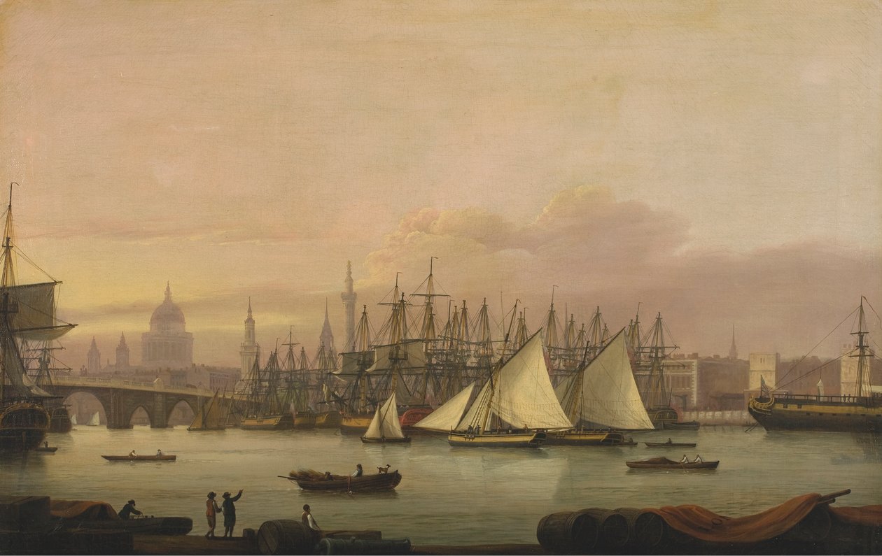 Havnen i London av Thomas Luny