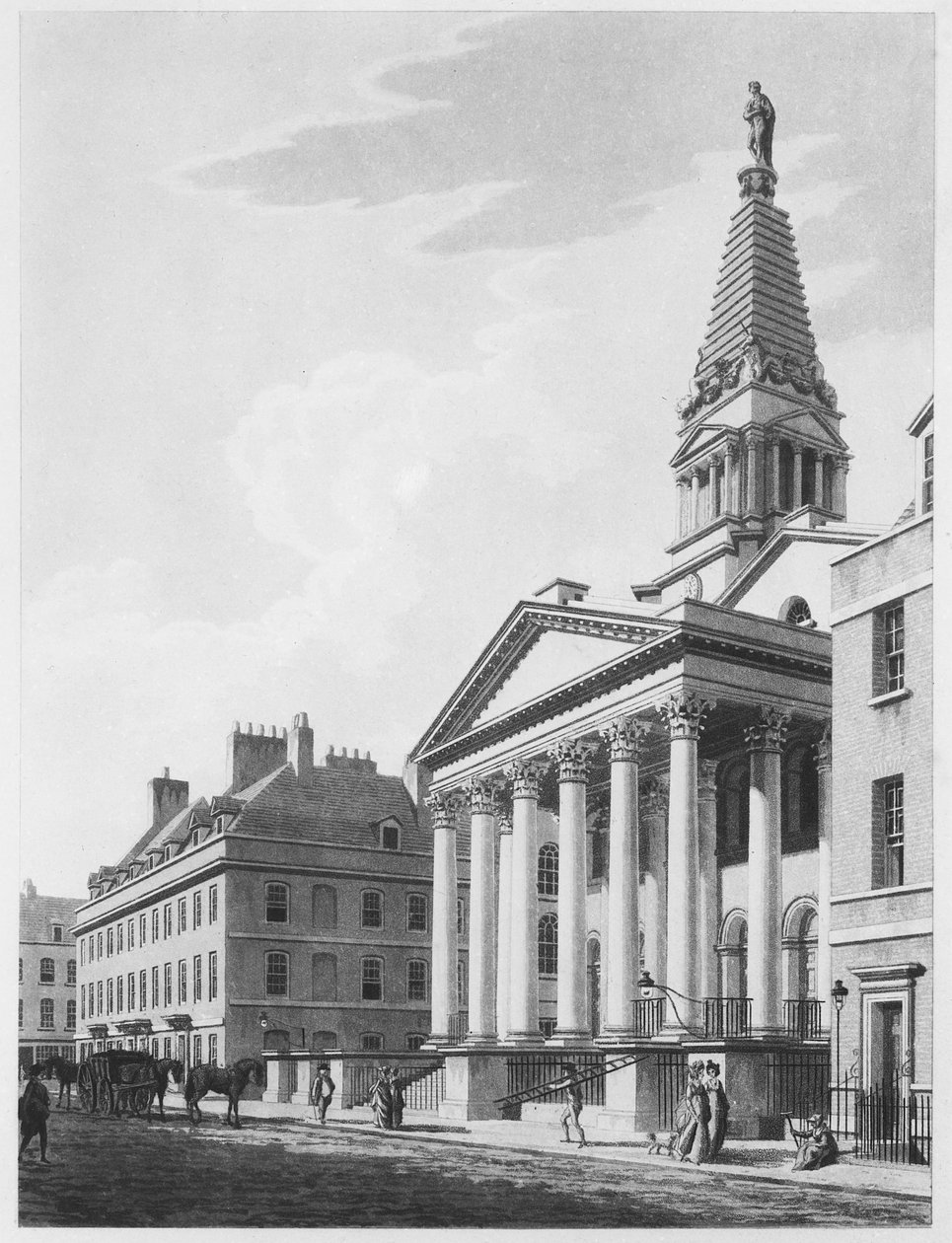 St Georges Bloomsbury, 1799 av Thomas Malton Jnr.