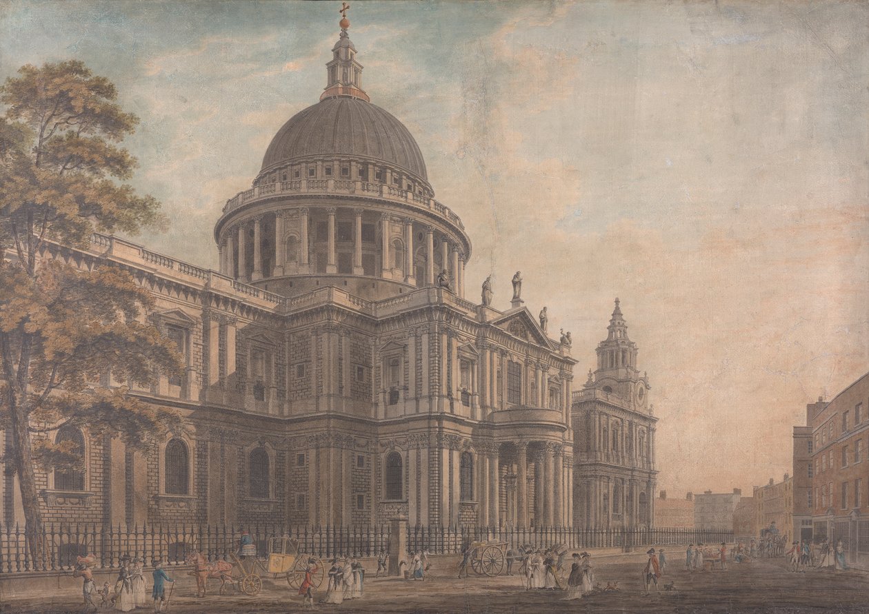 Nordfronten til St. Paul's av Thomas Malton the Younger