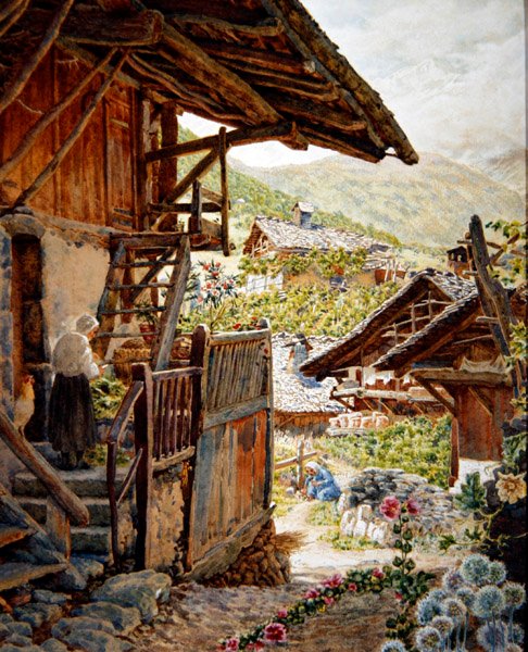 Sallanches, Hautes Savoie med Aiguille de Bionnassay i det fjerne av Thomas Matthews Rooke