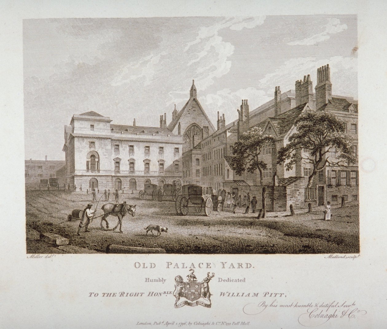 Old Palace Yard, Westminster, London, 1796 av Thomas Medland