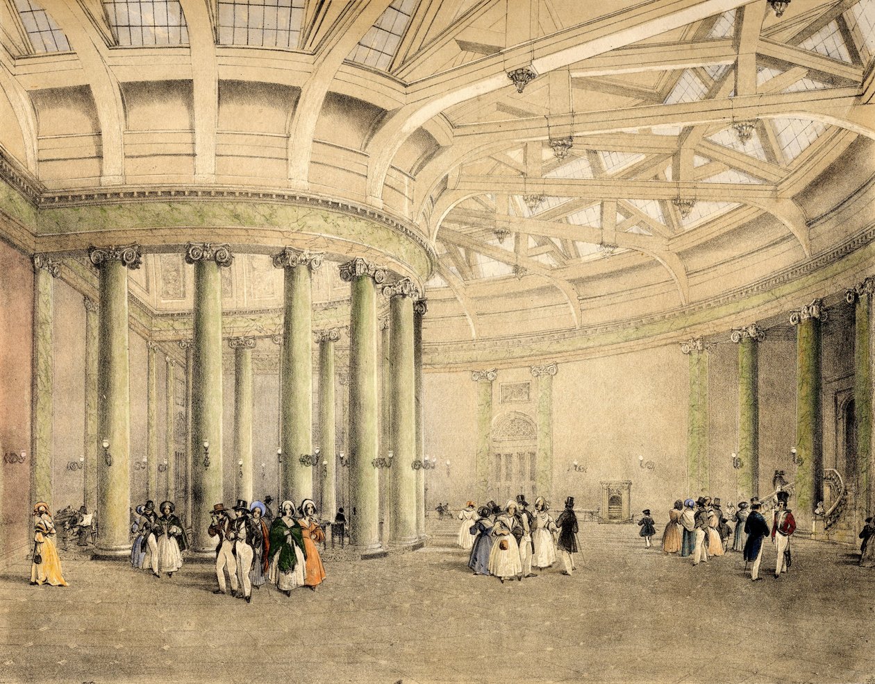 Central Exchange, nyhetsrom, ca. 1838 av Thomas Miles Richardson