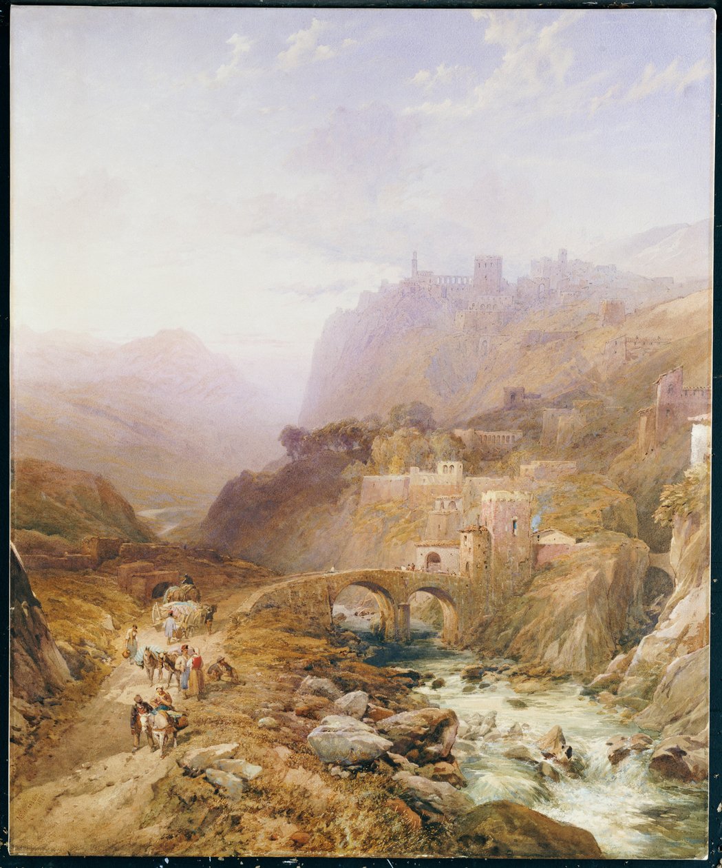 Figurer på veien under Fort Leon, Sicilia, 1879 av Thomas Miles Richardson