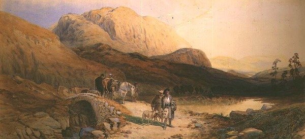 Returnerer fra bakken (akvarell) av Thomas Miles Richardson