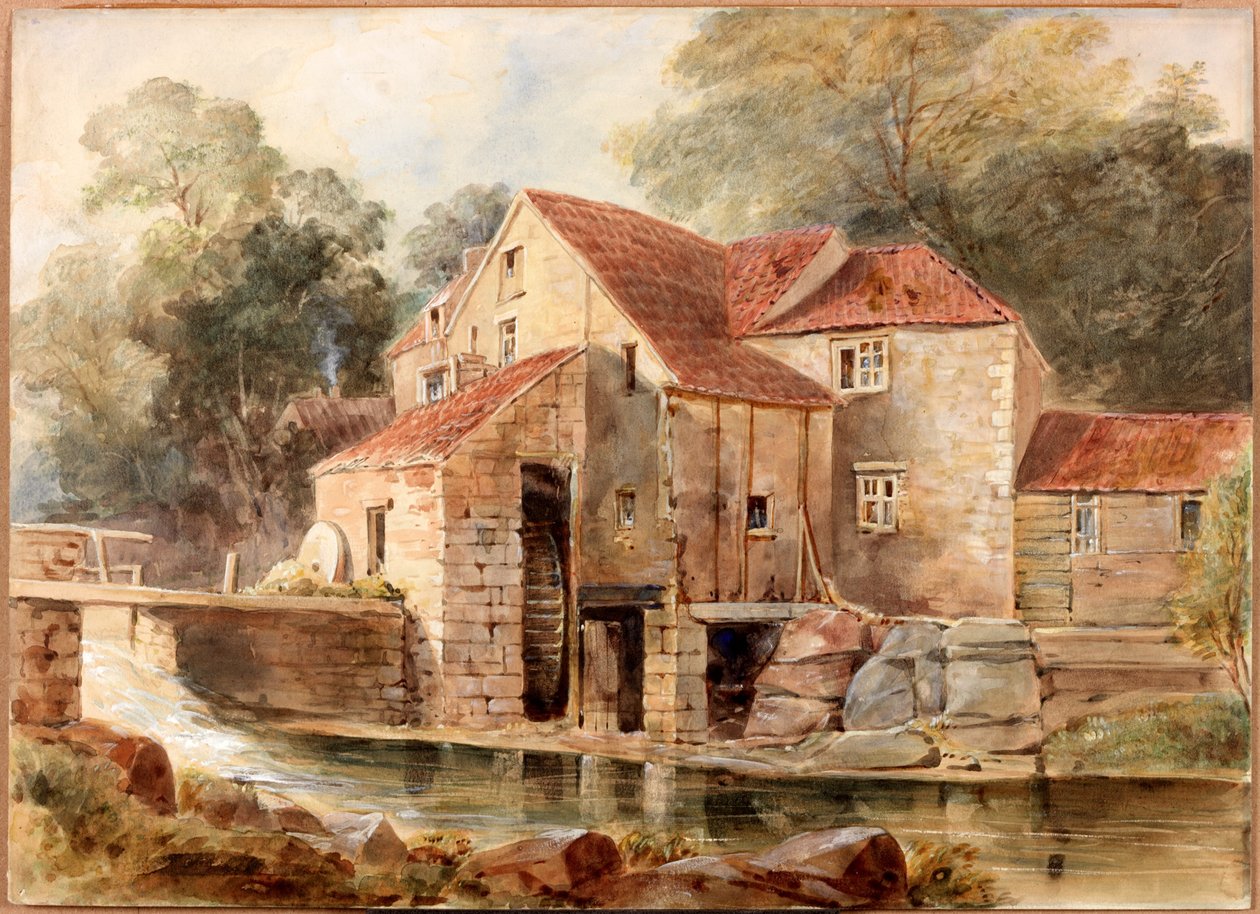 The Mill, Jesmond Dene (kroppsfarge) av Thomas Miles Richardson