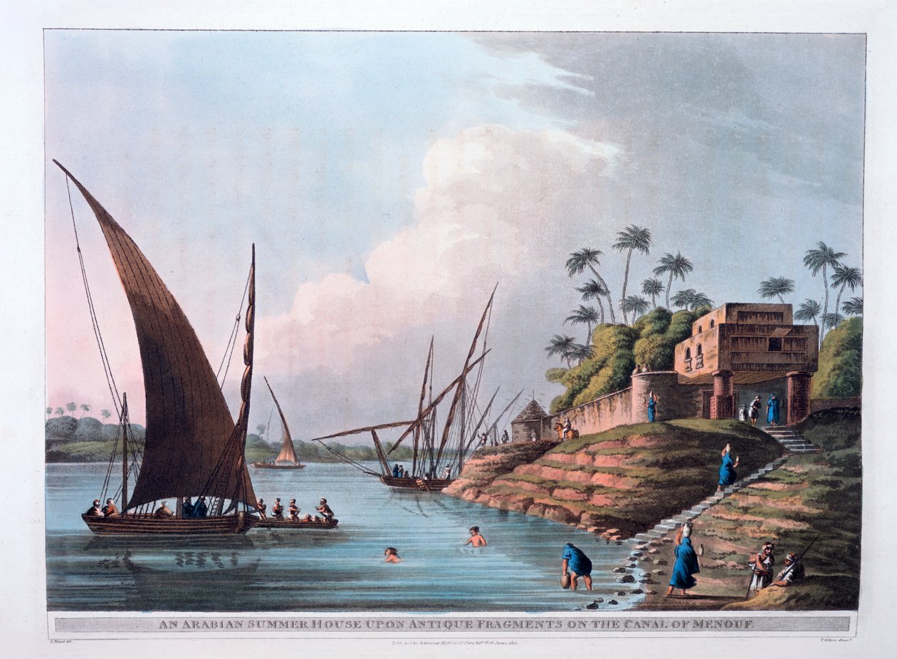 Arabian Summer House på kanalen Menouf, Egypt, 1801 av Thomas Milton