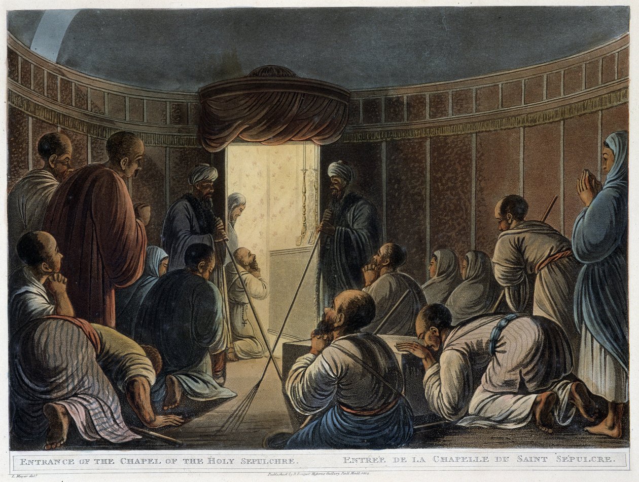 Inngang til kapellet til Den hellige grav. I "" Visninger i Egypt"" av Thomas Milton
