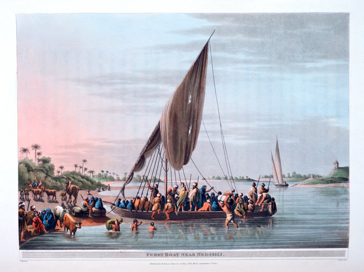 Ferge i nærheten av Nedssili, 1801 av Thomas Milton