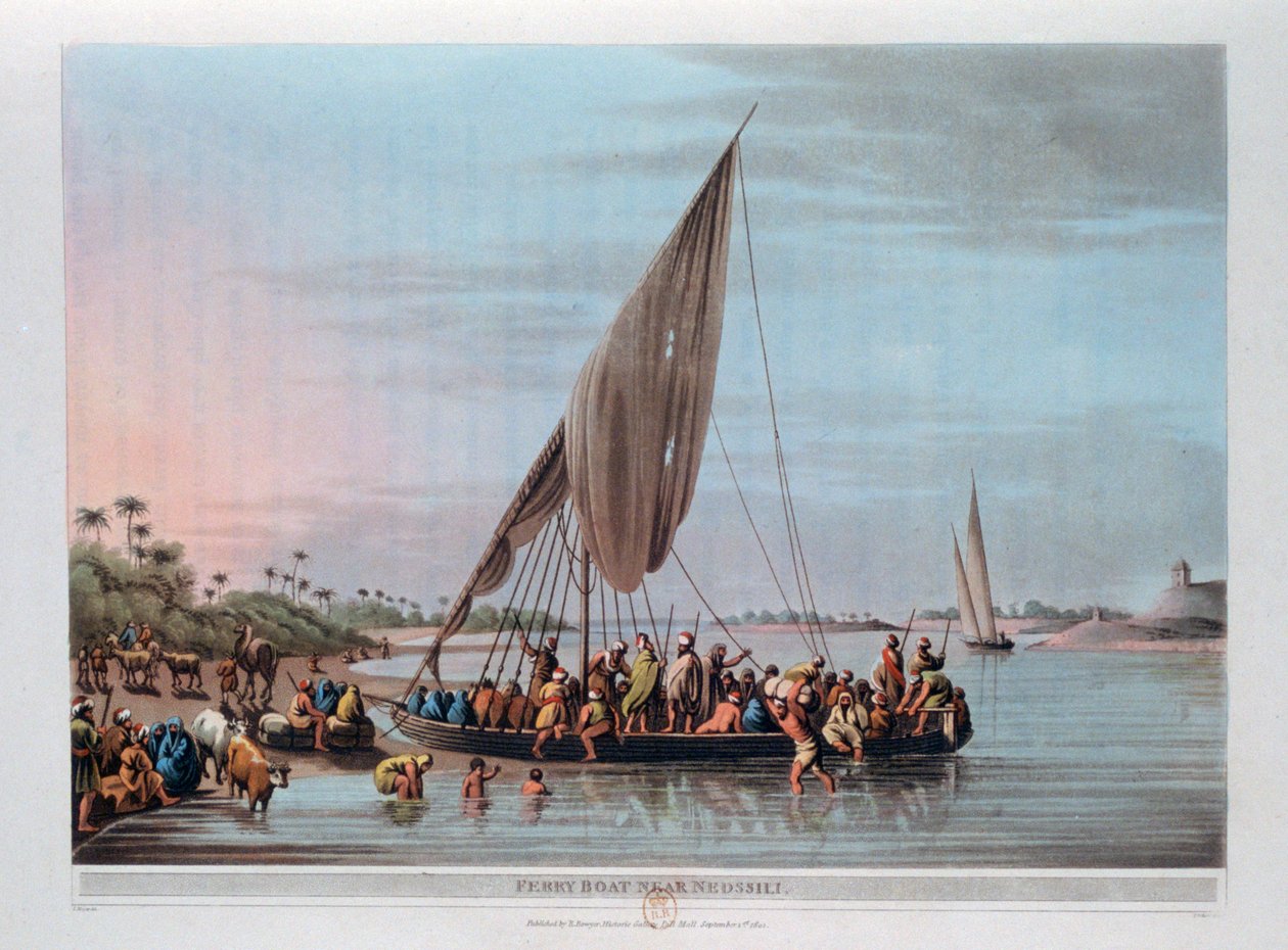 Ferge i nærheten av Nedssili, Egypt, 1801 av Thomas Milton