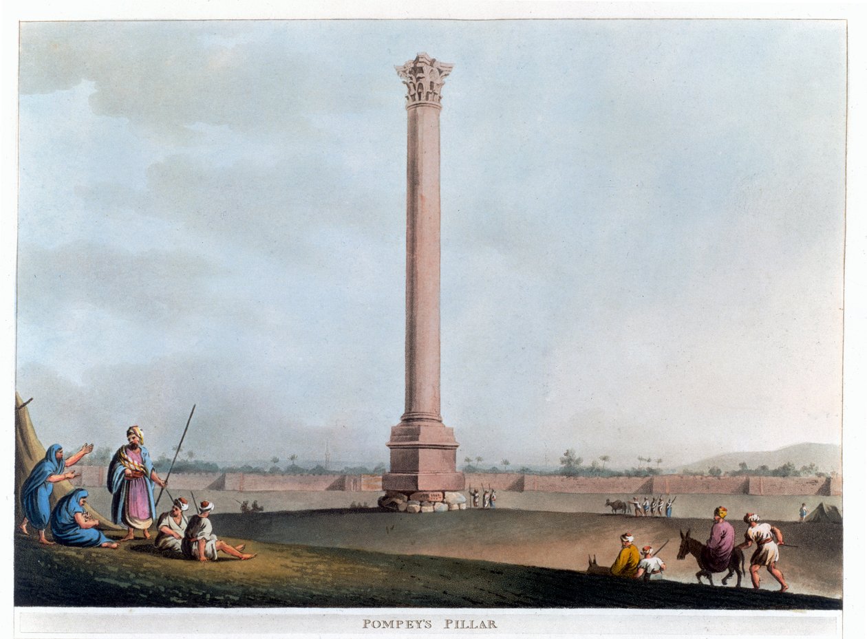 Pompeys søyle, Alexandria, Egypt, 1802 av Thomas Milton