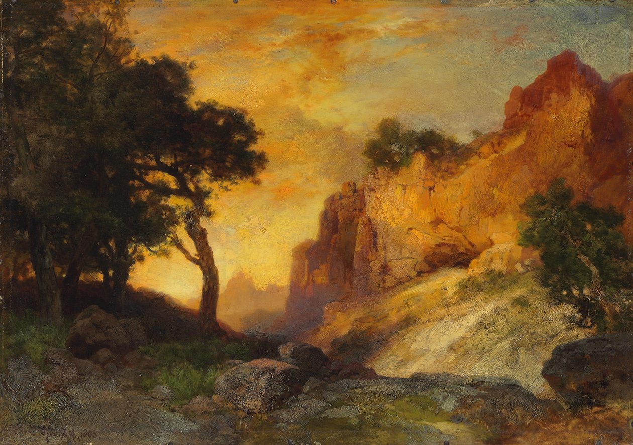 A Side Canyon, Grand Canyon, Arizona, 1905 av Thomas Moran