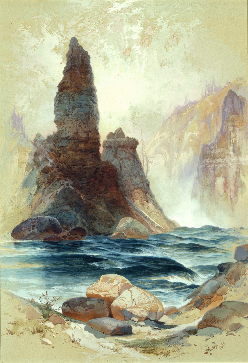 Ovenfor Tower Falls, Yellowstone av Thomas Moran