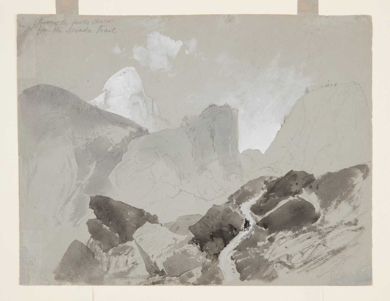 Baksiden av South Dome fra Nevada Trail, Yosemite av Thomas Moran