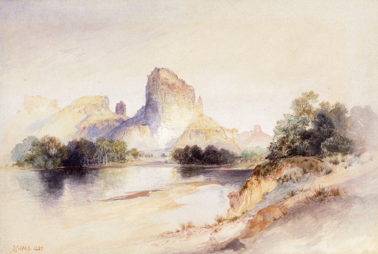 Castle Butte, Green River, Wyoming, 1894 av Thomas Moran