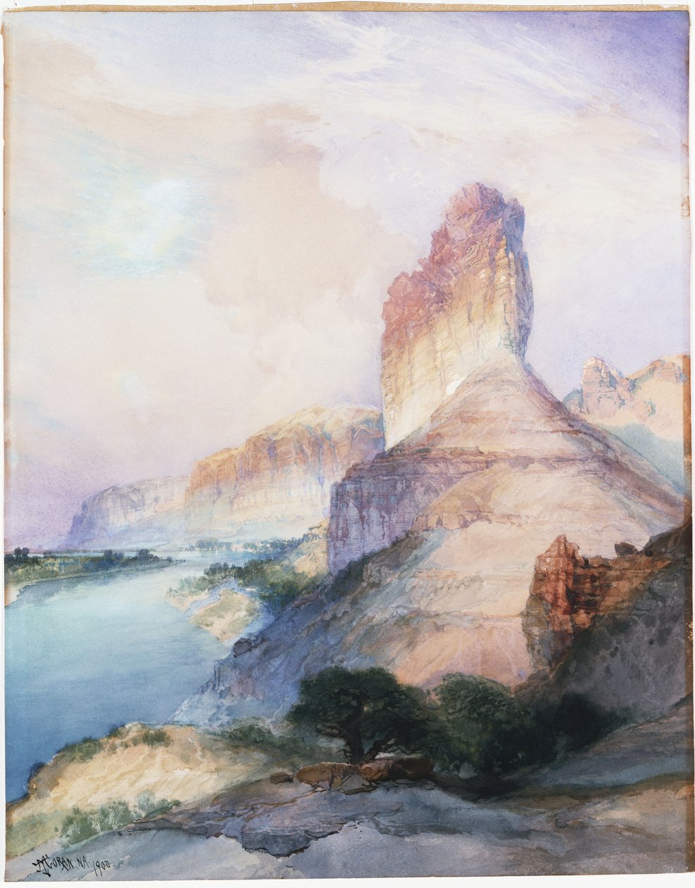 Castle Butte, Green River, Wyoming, 1900 av Thomas Moran