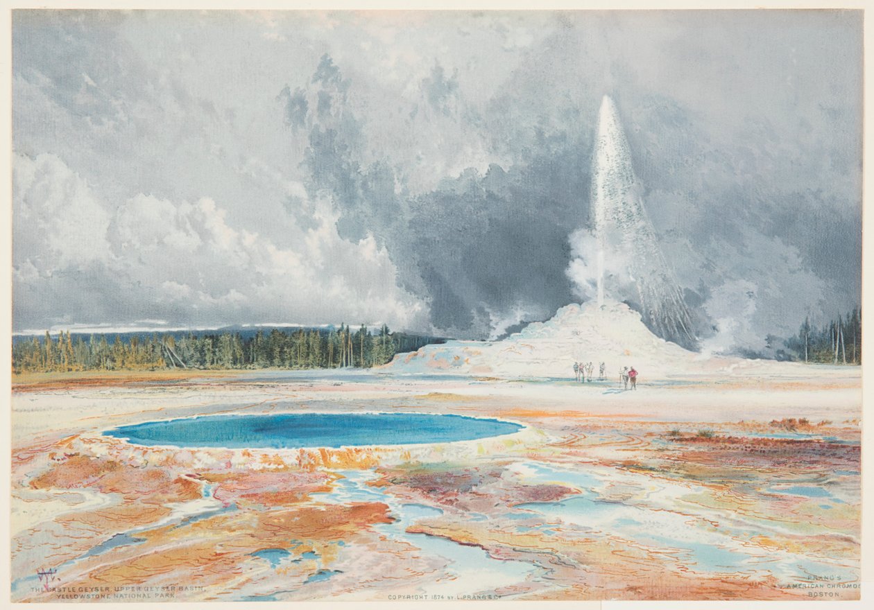 Castle-geysiren, Øvre geysirbasseng, Yellowstone nasjonalpark av Thomas Moran