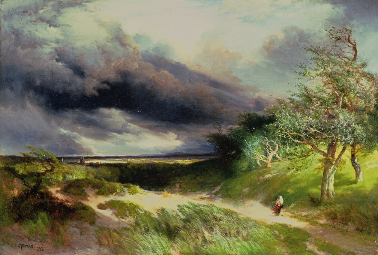 East Hampton, Long Island, Sanddyner, 1892 av Thomas Moran