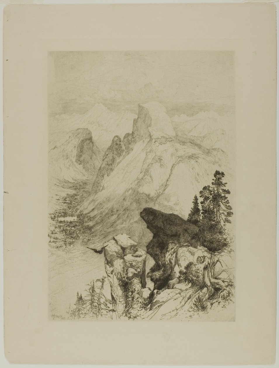 Half-Dome, utsikt fra Moran Point av Thomas Moran