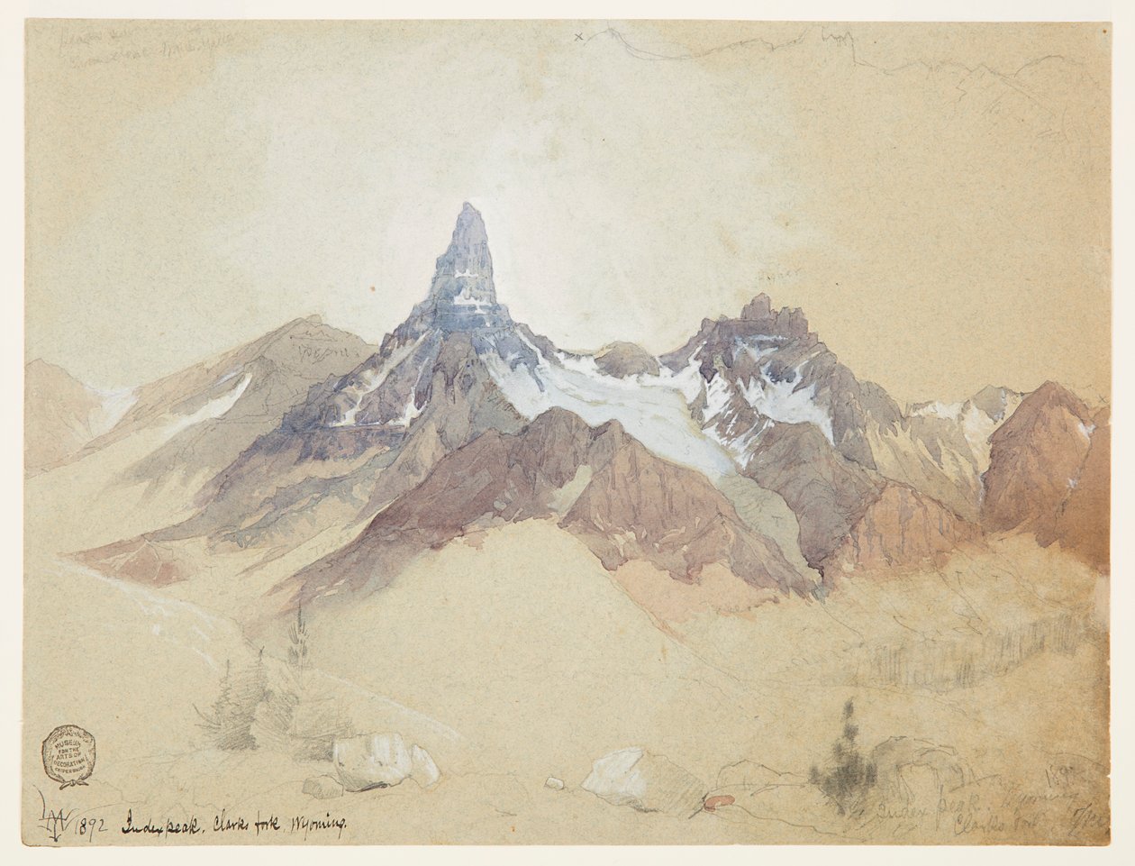 Index Peak, Clarks Fork, Wyoming av Thomas Moran
